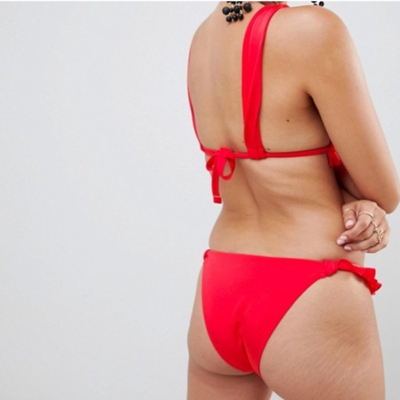 🌴ASOS DESIGN Red Ruffle Trim Bikini Set - Picture 4 of 4